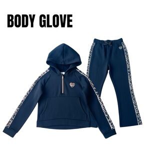 062 Body Glove Kids Black and Gold Leopard Tracksuit